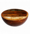vidaXL Coffee Table Bowl-shaped with Steel Base Solid Reclaimed Wood