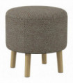 HOMCOM Storage Ottoman, Round Stool Chair with Cushioned Top, Hidden Space