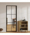 Interior Door ESG Glass and Aluminium 83x201.5 cm Black