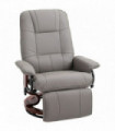 Ergonomic Recliner Sofa Chair PU Leather Armchair Lounger with Footrest, Grey