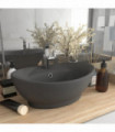 Luxury Basin Overflow Oval Matt Dark Grey 58.5x39 cm Ceramic