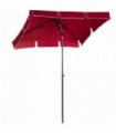 Red Rectangular Garden Parasol Aluminium Sun Umbrella Patio Garden Tilt 2x1.25M