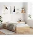 vidaXL Bed Frame with Drawers Sonoma Oak 90x190 cm Single Engineered Wood