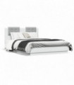 vidaXL Bed Frame with Headboard and LED Lights White 135x190 cm Double