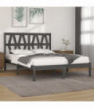 Bed Frame Grey Solid Wood Pine 200x200 cm