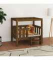 Dog Bed Honey Brown 75.5x63.5x70 cm Solid Wood Pine