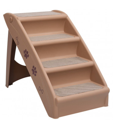 Folding Dog Stairs Brown 62x40x49.5 cm