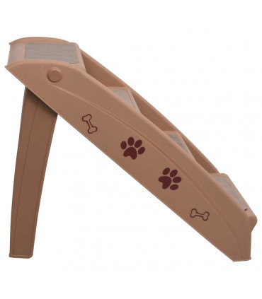 Folding Dog Stairs Brown 62x40x49.5 cm