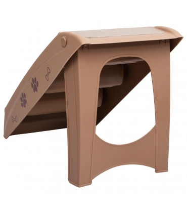 Folding Dog Stairs Brown 62x40x49.5 cm