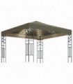 Gazebo with LED String Lights 3x3 m Taupe