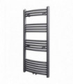 Grey Bathroom Central Heating Towel Rail Radiator Curve 500x1160mm