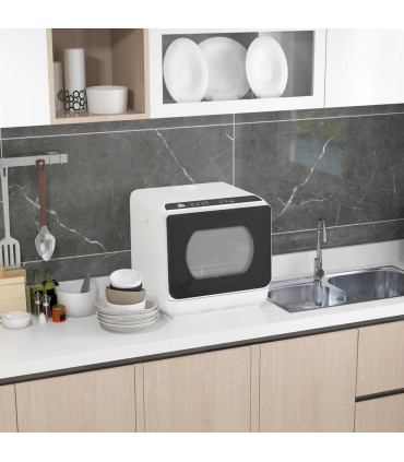 HOMCOM Table Top Dishwasher w/ 4 Place Settings 6 Programmes Fruit Wash Mode