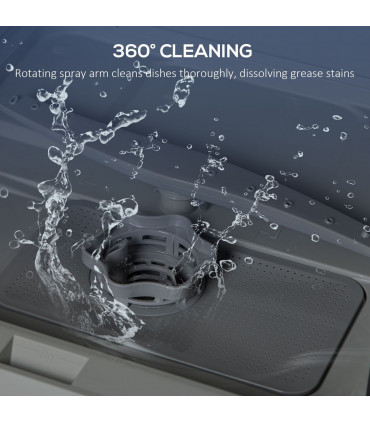 HOMCOM Table Top Dishwasher w/ 4 Place Settings 6 Programmes Fruit Wash Mode