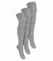 Steven - 3 PACK Ladies Wool Socks - Over Knee (35-37 / Grey)