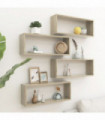 vidaXL Wall Cube Shelf 4 pcs Sonoma Oak 60x15x23 cm Engineered Wood