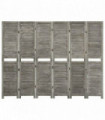 vidaXL 6-Panel Room Divider Grey 214x166 cm Solid Wood