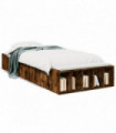 vidaXL Bed Frame Smoked Oak 90x200 cm Engineered Wood