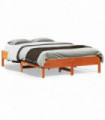 vidaXL Bed Frame Wax Brown 120x190 cm Small Double Solid Wood Pine