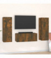 3 Piece TV Cabinet Set Smoked Oak Engineered Wood