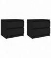 Bed Cabinets 2 pcs Black 50x39x43.5 cm Engineered Wood
