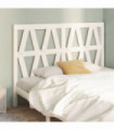 Bed Headboard White 126x4x100 cm Solid Wood Pine