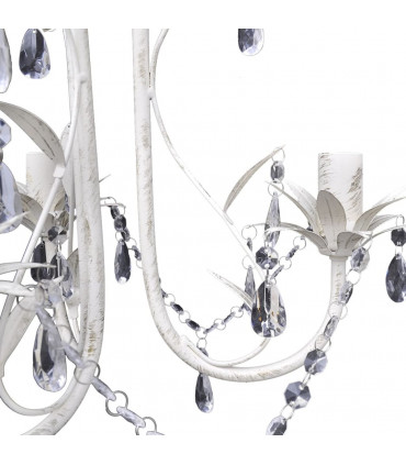 Crystal Pendant Ceiling Lamp Chandelier Elegant White