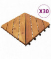 Decking Tiles 30 pcs Brown 30x30 cm Solid Wood Acacia