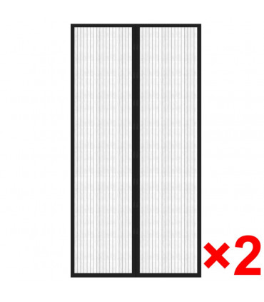 Insect Door Curtain 210 x 100 cm 2 pcs Magnet Black