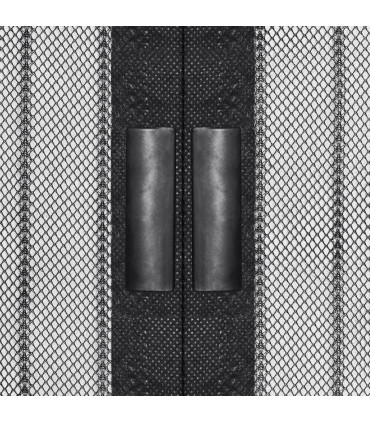 Insect Door Curtain 210 x 100 cm 2 pcs Magnet Black