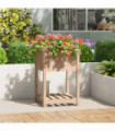 Planter with Shelf 54x54x81 cm Solid Wood Pine