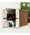 vidaXL Wall-mounted Garden Shed Brown 118x288x178 cm Galvanised Steel
