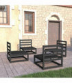 vidaXL 4 Piece Garden Lounge Set Black Solid Pinewood