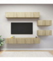 vidaXL 6 Piece TV Cabinet Set Sonoma Oak Engineered Wood