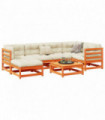 vidaXL 7 Piece Garden Sofa Set Wax Brown Solid Wood Pine