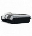 vidaXL Bed Frame with LED Lights Black 135x190 cm Double Engineered Wood