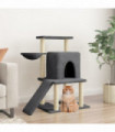 vidaXL Cat Tree with Sisal Scratching Posts Dark Grey 96.5 cm