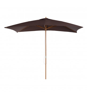 Wooden Garden Parasol Umbrella Coffee 3m x 2m