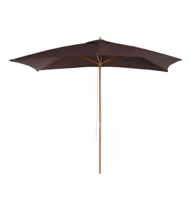 Wooden Garden Parasol Umbrella Coffee 3m x 2m