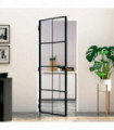 Interior Door Black 83x201.5 cm Tempered Glass&Aluminium