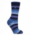 Heat Holders - Ladies Juniper / Petunia Slipper Socks (4-8 UK / Navy Stripe)