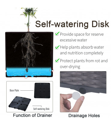 PP Set Of 2 Raised Outdoor Garden Planter Box Brown