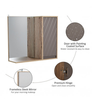 Wall Mount Mirror Cabinet Shelf Storage