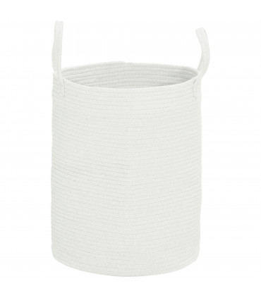 HOMCOM 36L Cotton Rope Laundry Basket with Handles for Pillows Clothes Cream