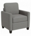 HOMCOM Modern Accent Chair with Spring Cushion, Back Pillow, Grey