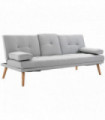 HOMCOM 3 Seater Sofa Bed Scandi Style Recliner Adjustable Back Middle Table