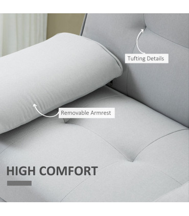 HOMCOM 3 Seater Sofa Bed Scandi Style Recliner Adjustable Back Middle Table