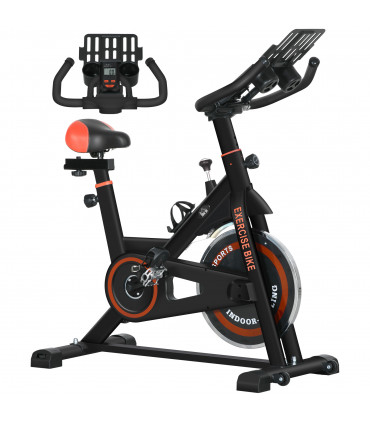 HOMCOM 8kg Flywheel Exercise Bike with Adjustable Height, Resistance, Black