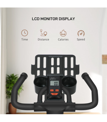 HOMCOM 8kg Flywheel Exercise Bike with Adjustable Height, Resistance, Black