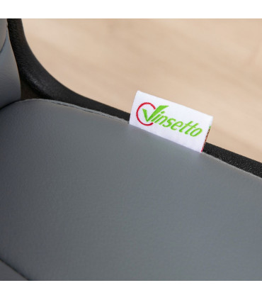 Office Chair Grey Faux Leather + Sponge 360 Swivel Strong 5 Castor 59.5x60x104cm