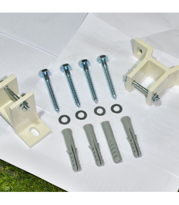 Manual Retractable Awning, size (3m x 2.5m)-Blue/White